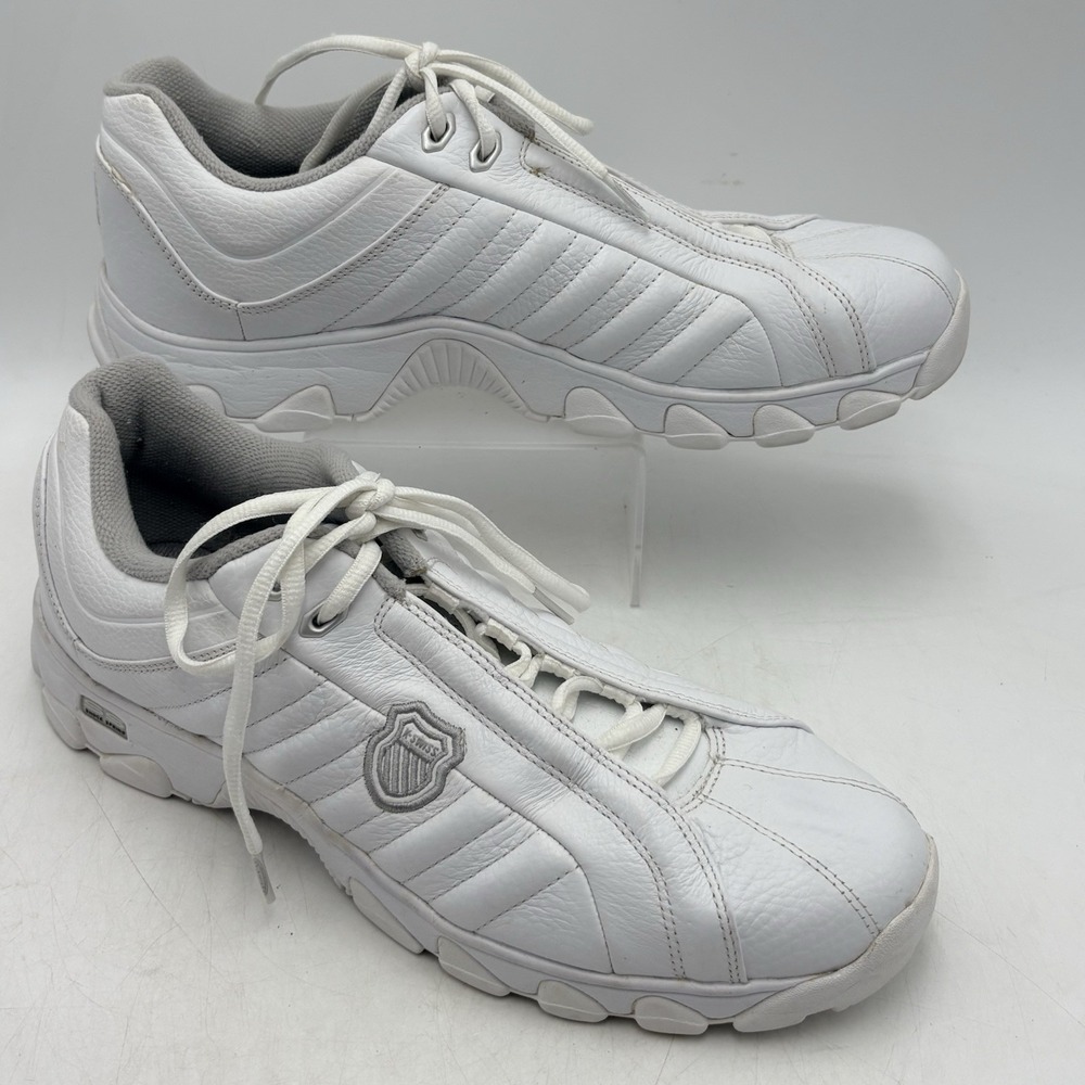 K Swiss Sneakers Mens 11 White Leather Classic Low Top Comfort Lace-Up Tennis